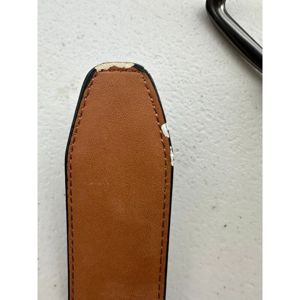 Dockers Men's Black Brown Reversable Vegan Leather Belt 34-36